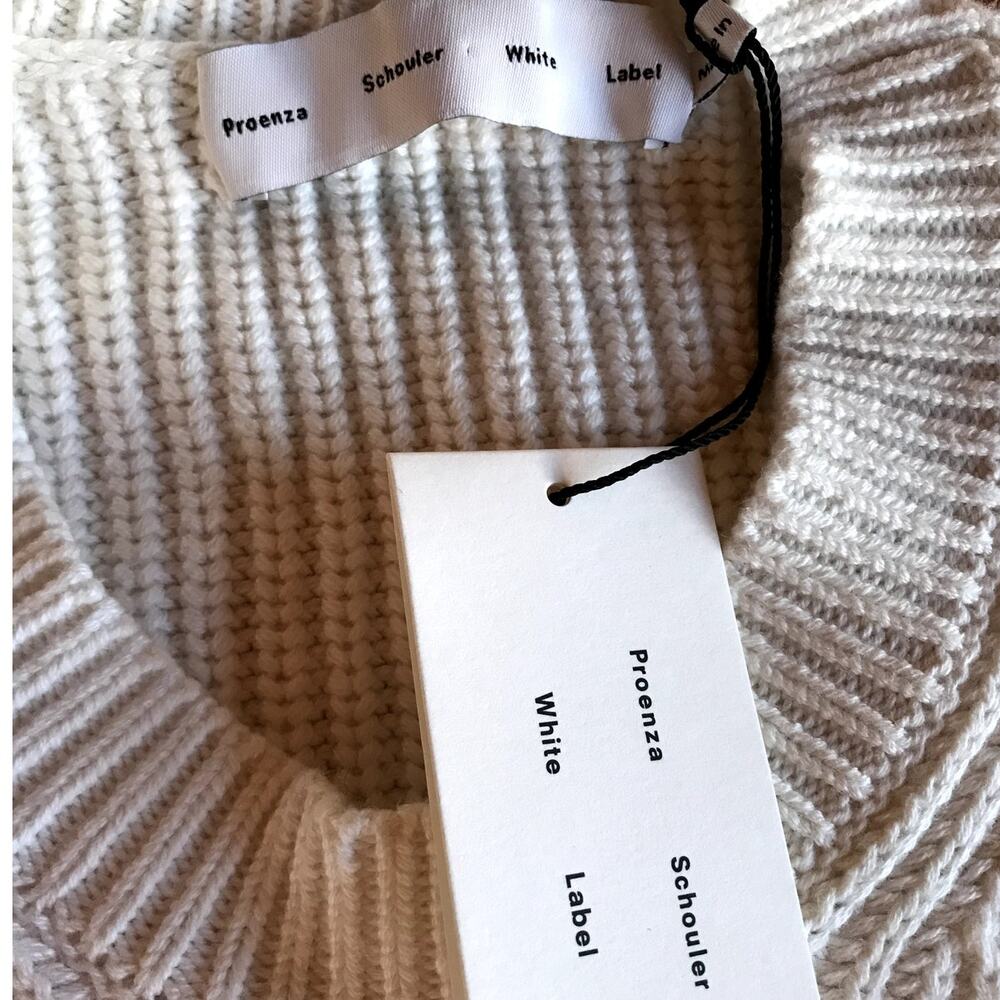 Proenza Schouler NWT White Chunky Cotton Cashmere Ballet Wrap Sweater size XL - Picture 5 of 14